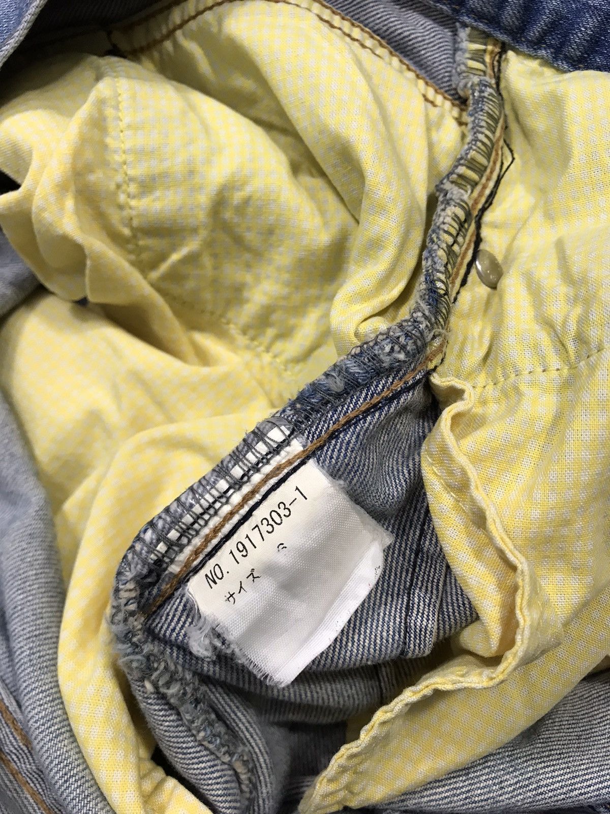 Designer Tete Homme Issey Miyake Cargo Bondage Denim Jeans Pants Size US 33 - 10 Thumbnail