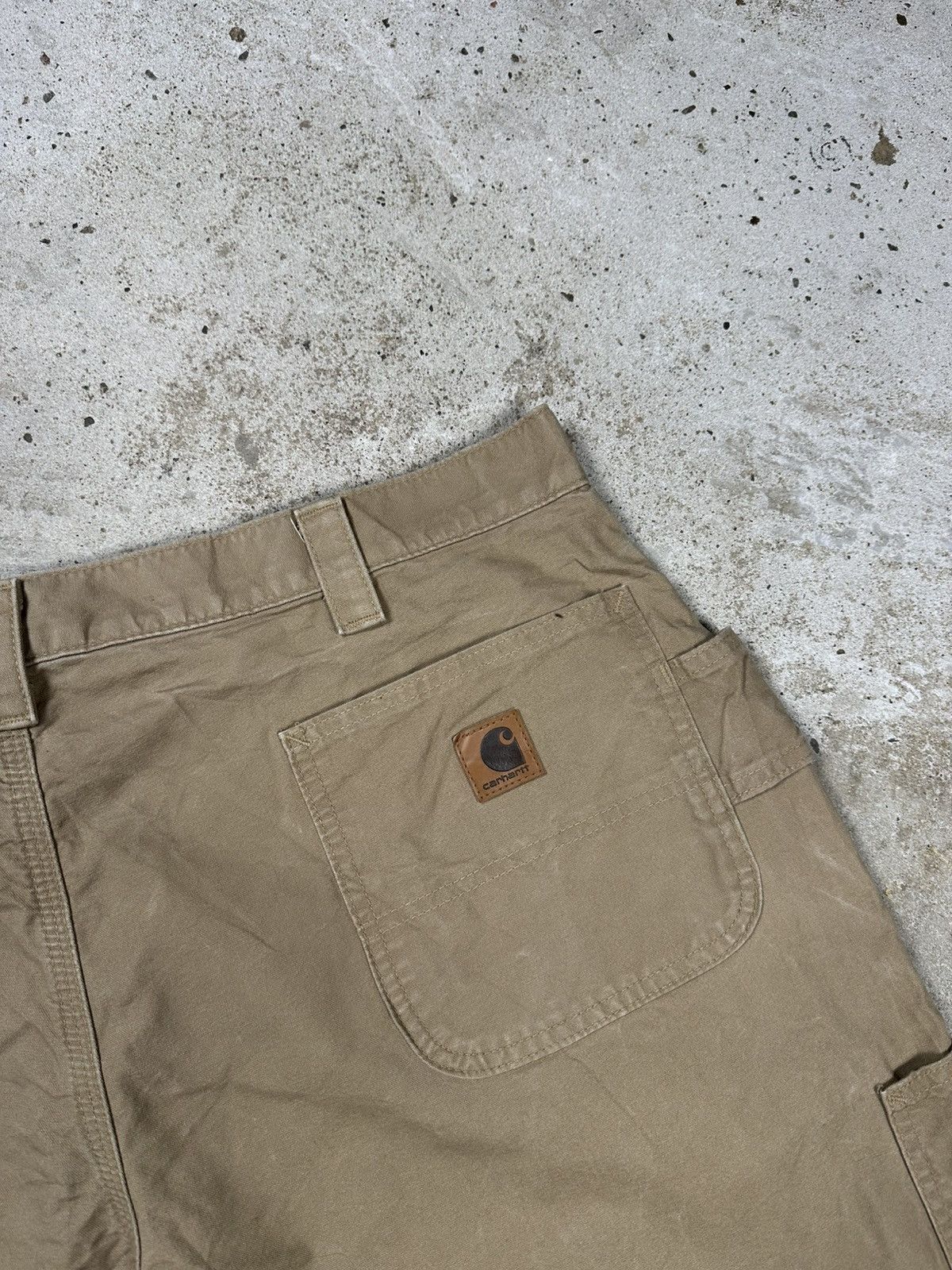 Carhartt × Vintage Vintage Y2K Carhartt Baggy Carpenter Denim Shorts Beige Size US 42 / EU 58 - 7 Thumbnail