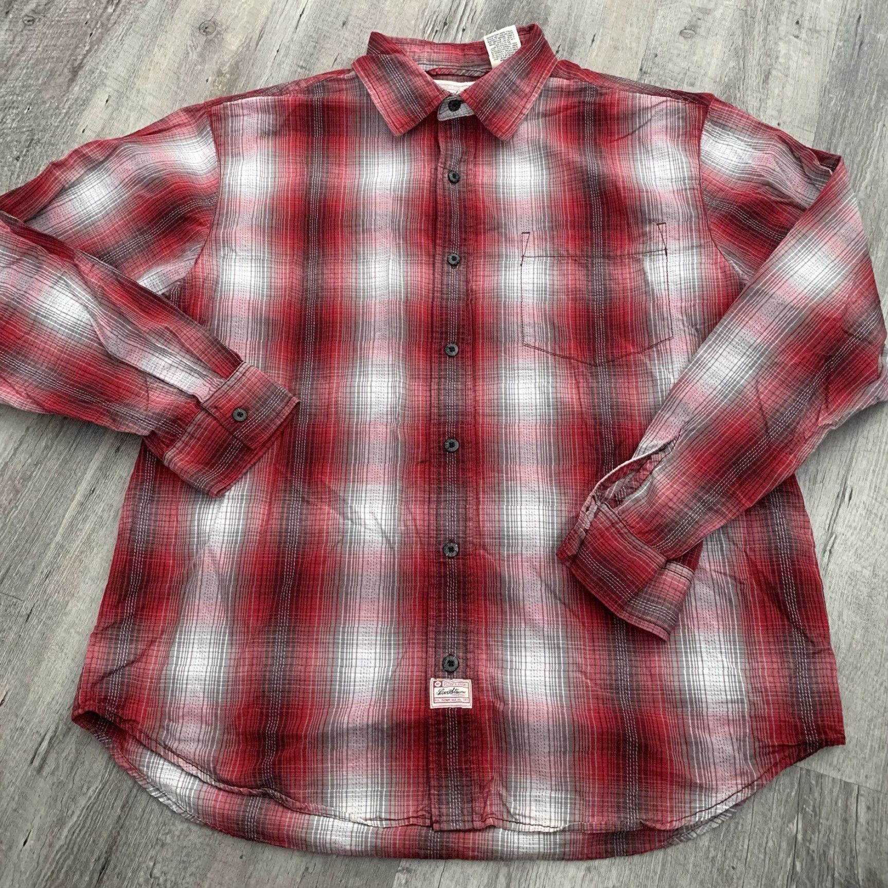Levi's VINTAGE Levi's Shirt Mens L Red Plaid Long Sleeve Button-Up 100% Cotton Size US L / EU 52-54 / 3 - 6 Thumbnail