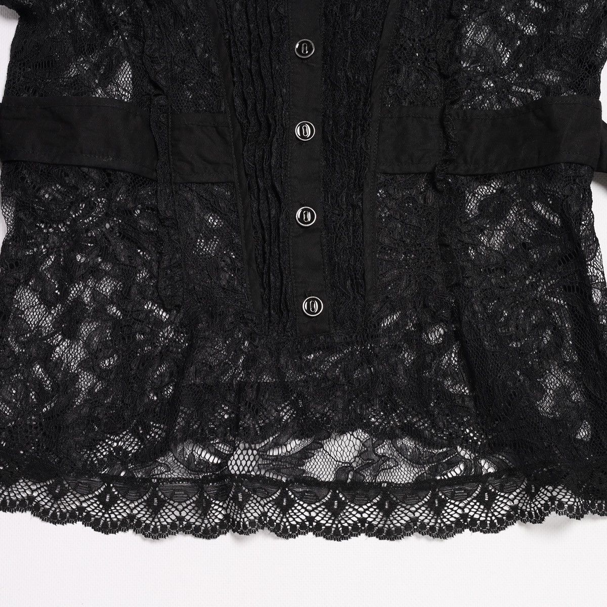 Dolce & Gabbana Dolce Gabbana Lace Top Black Sexy Fishnet Cocktail Couture Size S / US 4 / IT 40 - 10 Thumbnail