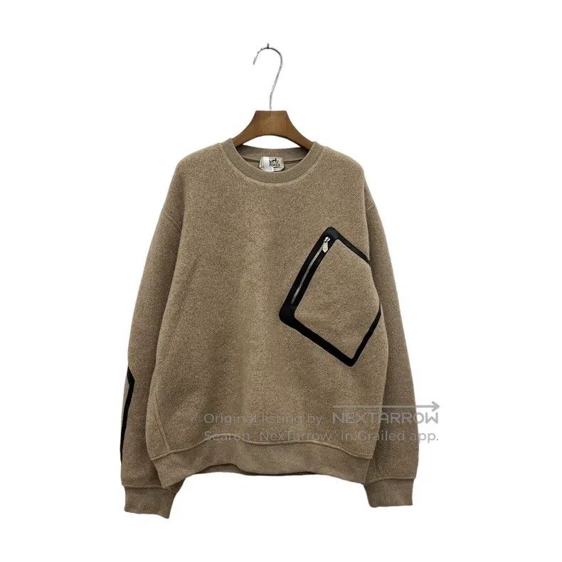 Hermes Hermes Gray lamb fur pocket sweatshirt Size US XL / EU 56 / 4 - 1 Thumbnail