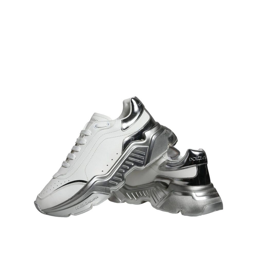 Dolce & Gabbana Dolce & Gabbana White Silver Daymaster Low Top Sneakers Shoe Size US 7.5 / EU 40-41 - 7 Thumbnail