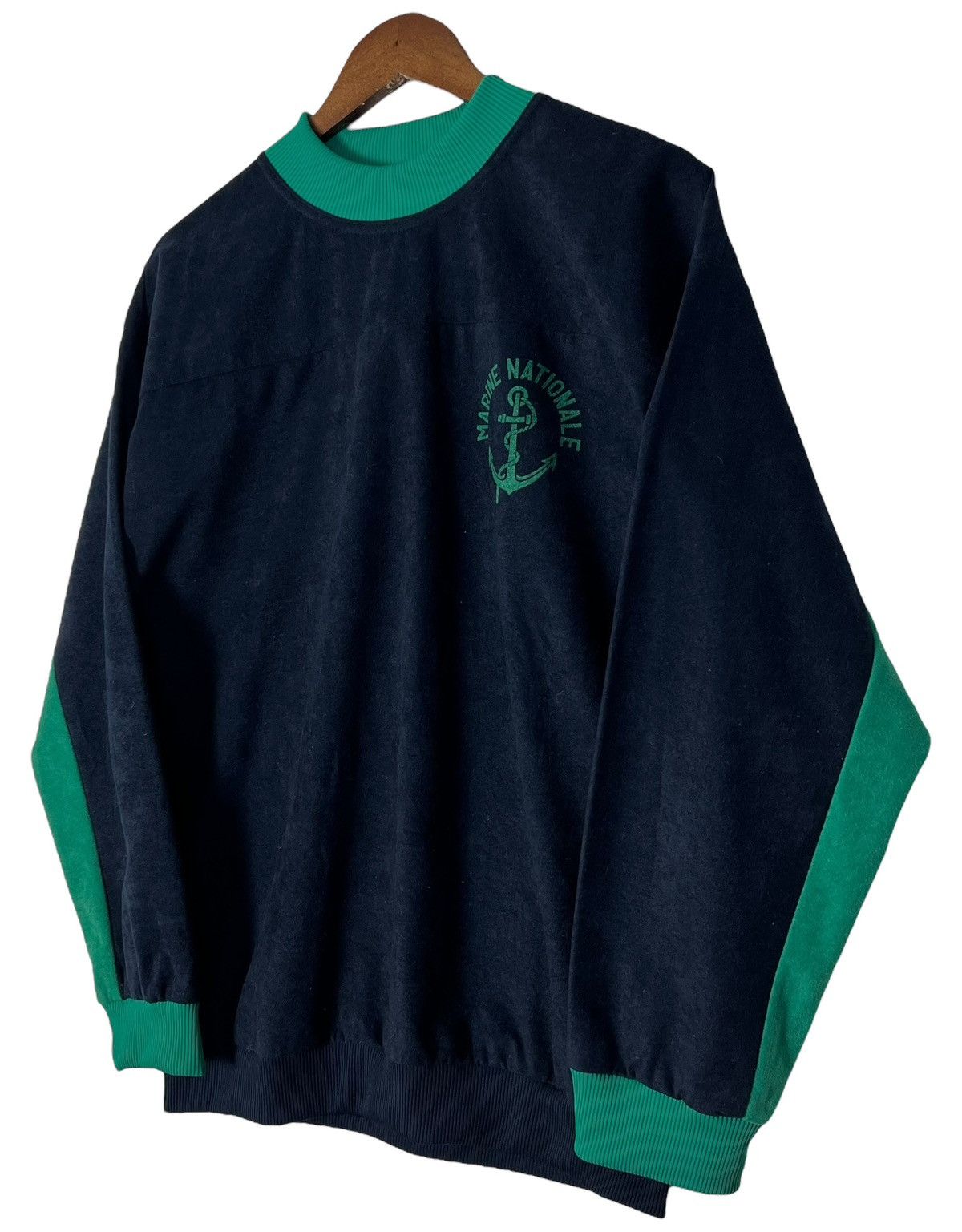 Paynter × Vintage Vintage French Navy Velveteen Sweatshirt Size US L / EU 52-54 / 3 - 3 Thumbnail