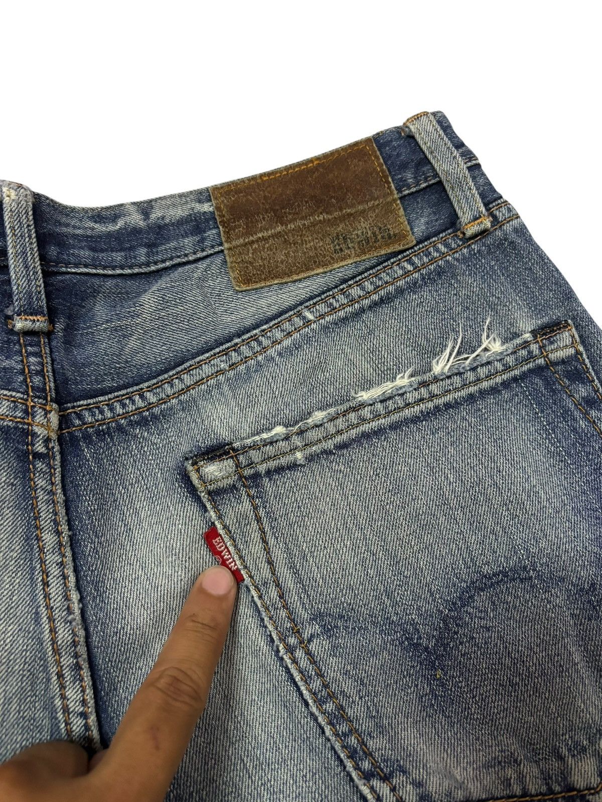 Edwin Vtg Edwin Japan 503 Grunge Distressed Jeans Size US 30 / EU 46 - 9 Thumbnail