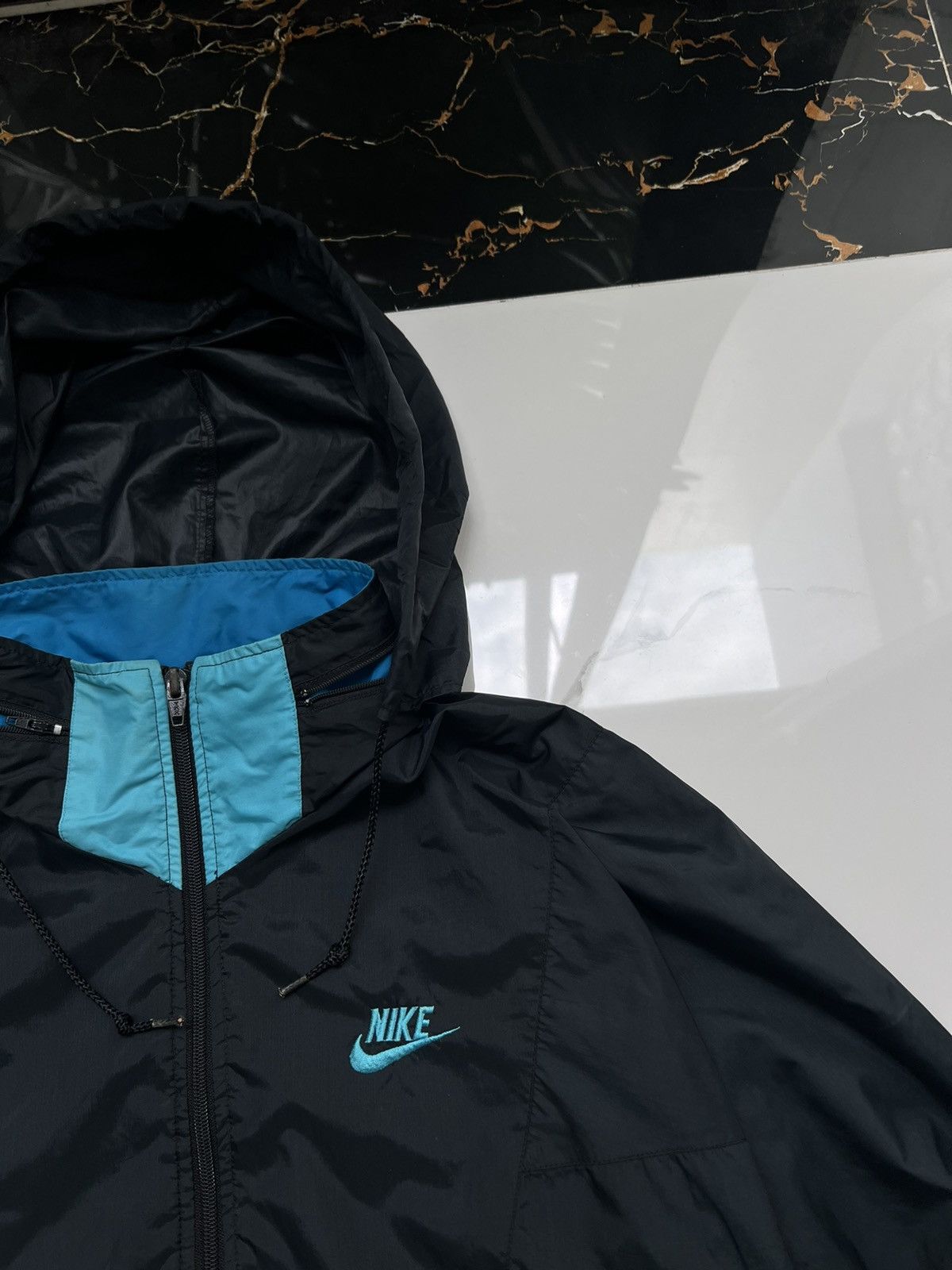 Nike × Vintage 90’s NIKE SWOOSH LOGO HOODED Y2K TRACK JACKET GORPCORE Size US M / EU 48-50 / 2 - 4 Thumbnail