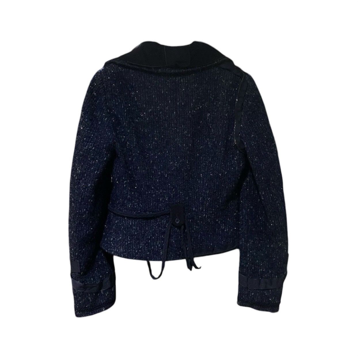 Moschino Moschino Herringbone Wool Blend Tweed Jacket - Navy Blue Size M / US 6-8 / IT 42-44 - 2 Thumbnail