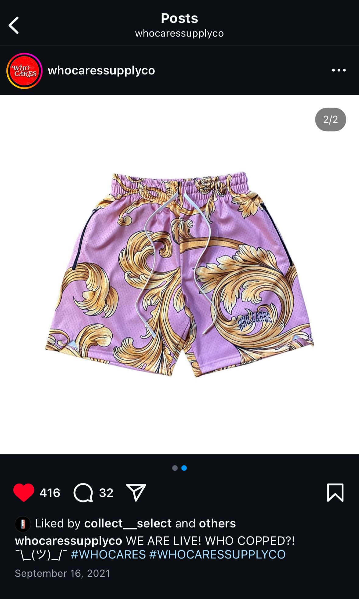 WhoCaresSupplyCo Baby Pink Shorts