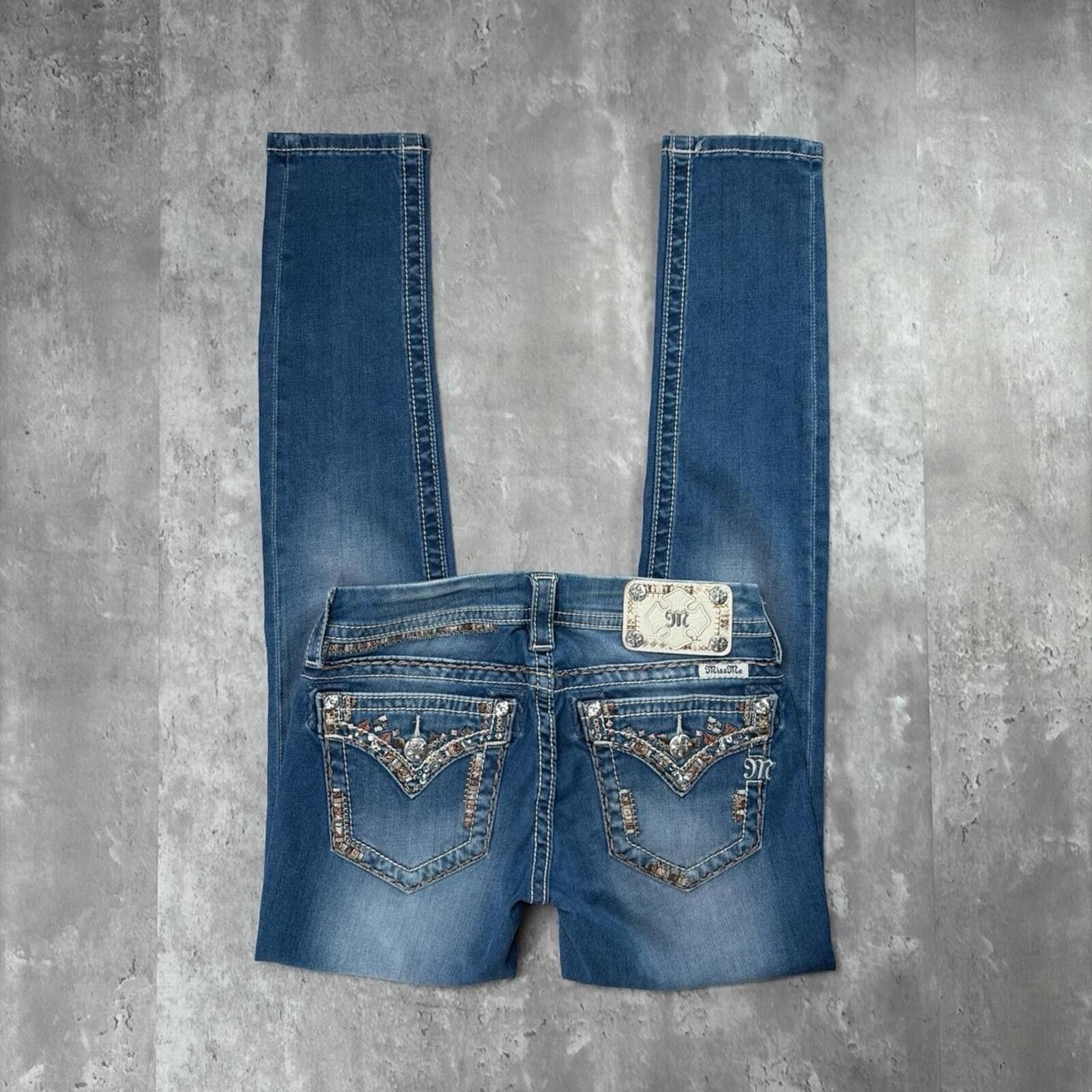 Other Y2K Light Wash Miss Me Grunge Embellished Skinny Denim Jeans Size 25" / US 0 / IT 36 - 1 Thumbnail