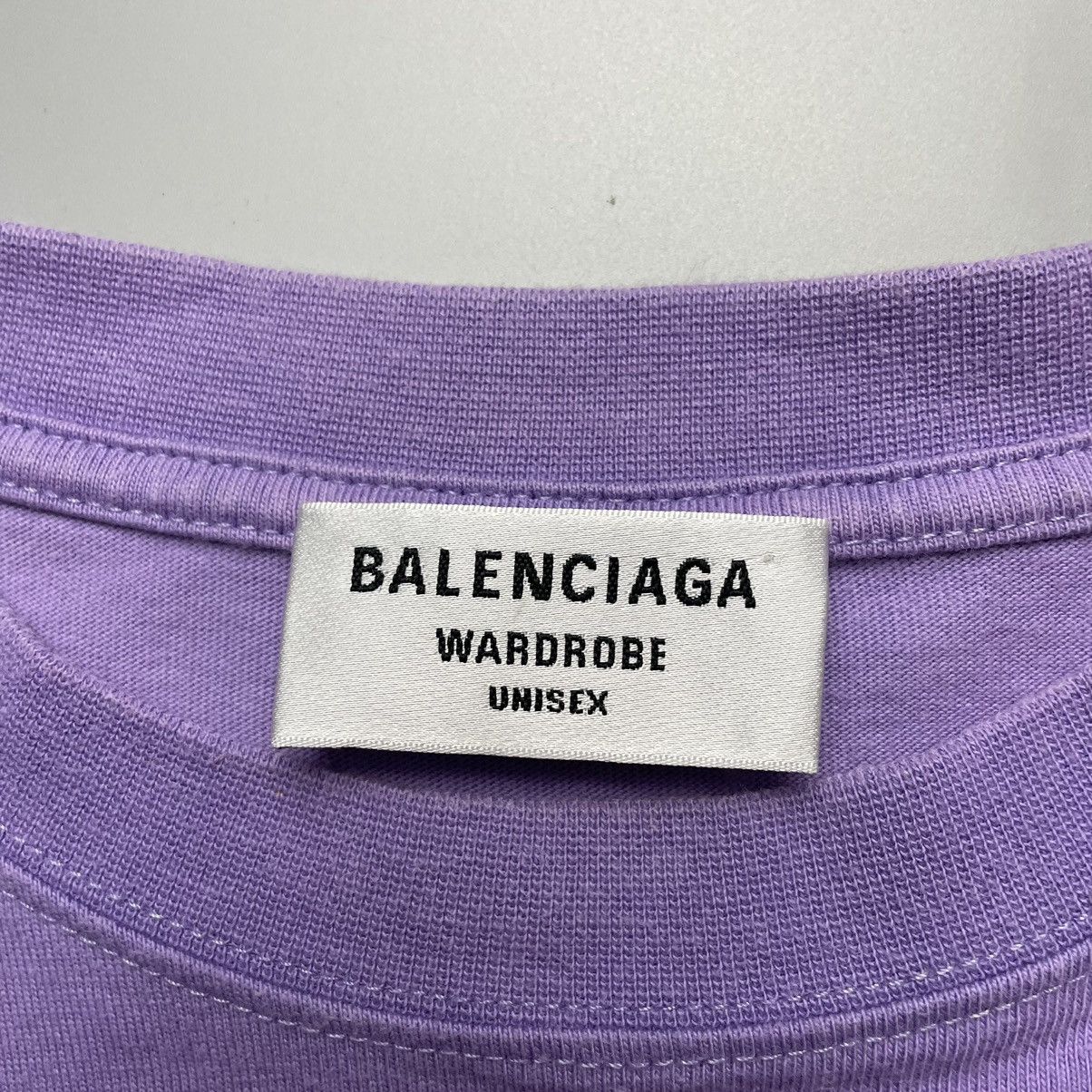 Balenciaga Balenciaga Violet Logo Print Oversized T Shirt Size US XS / EU 42 / 0 - 5 Thumbnail