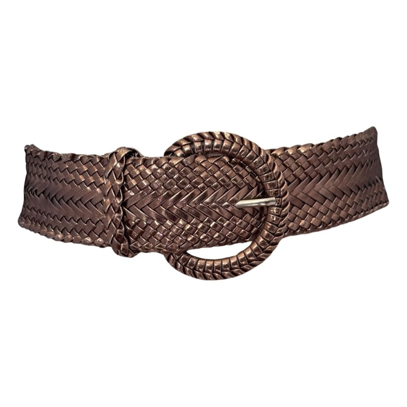 Other 80’s Vintage Copper Leather Breaded Belt Size ONE SIZE - 2 Thumbnail