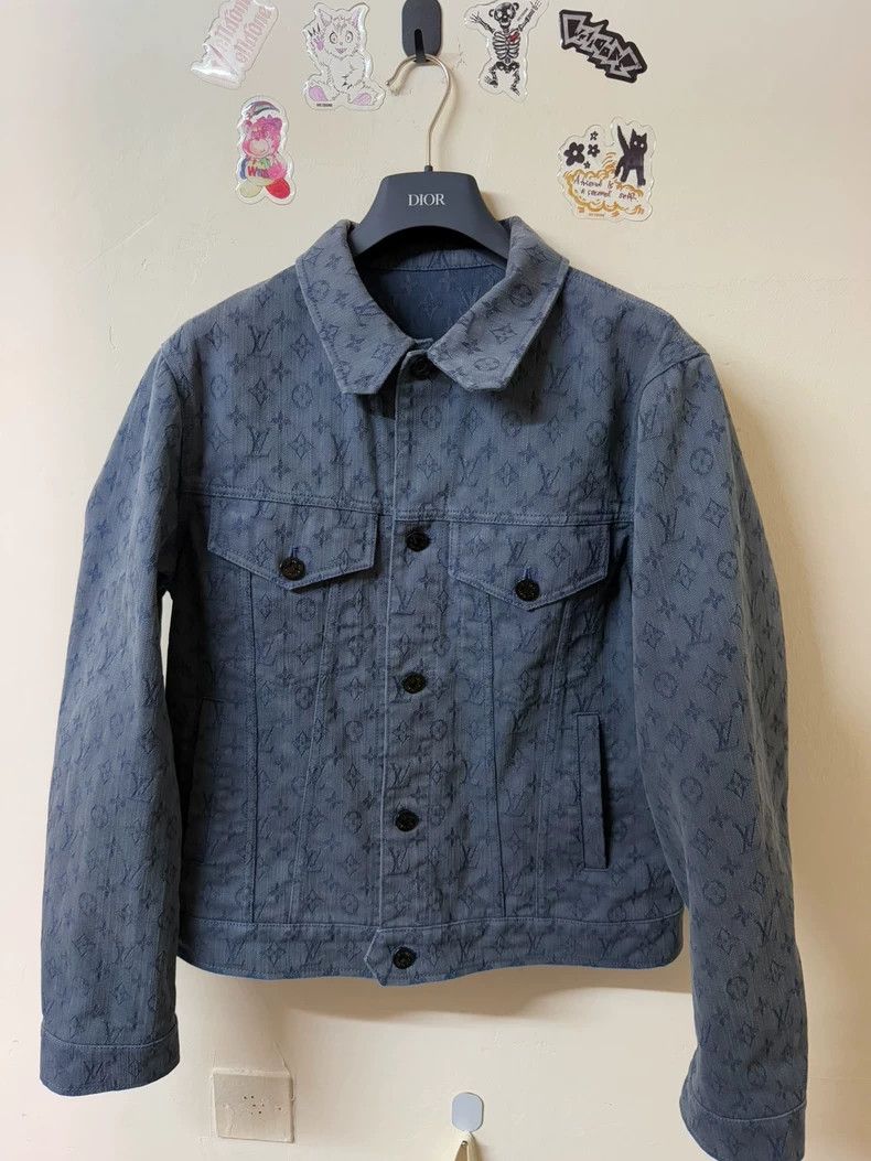 Louis Vuitton Louis Vuitton Blue full-print presbyopic denim jacket 2502- Size US M / EU 48-50 / 2 - 1 Thumbnail