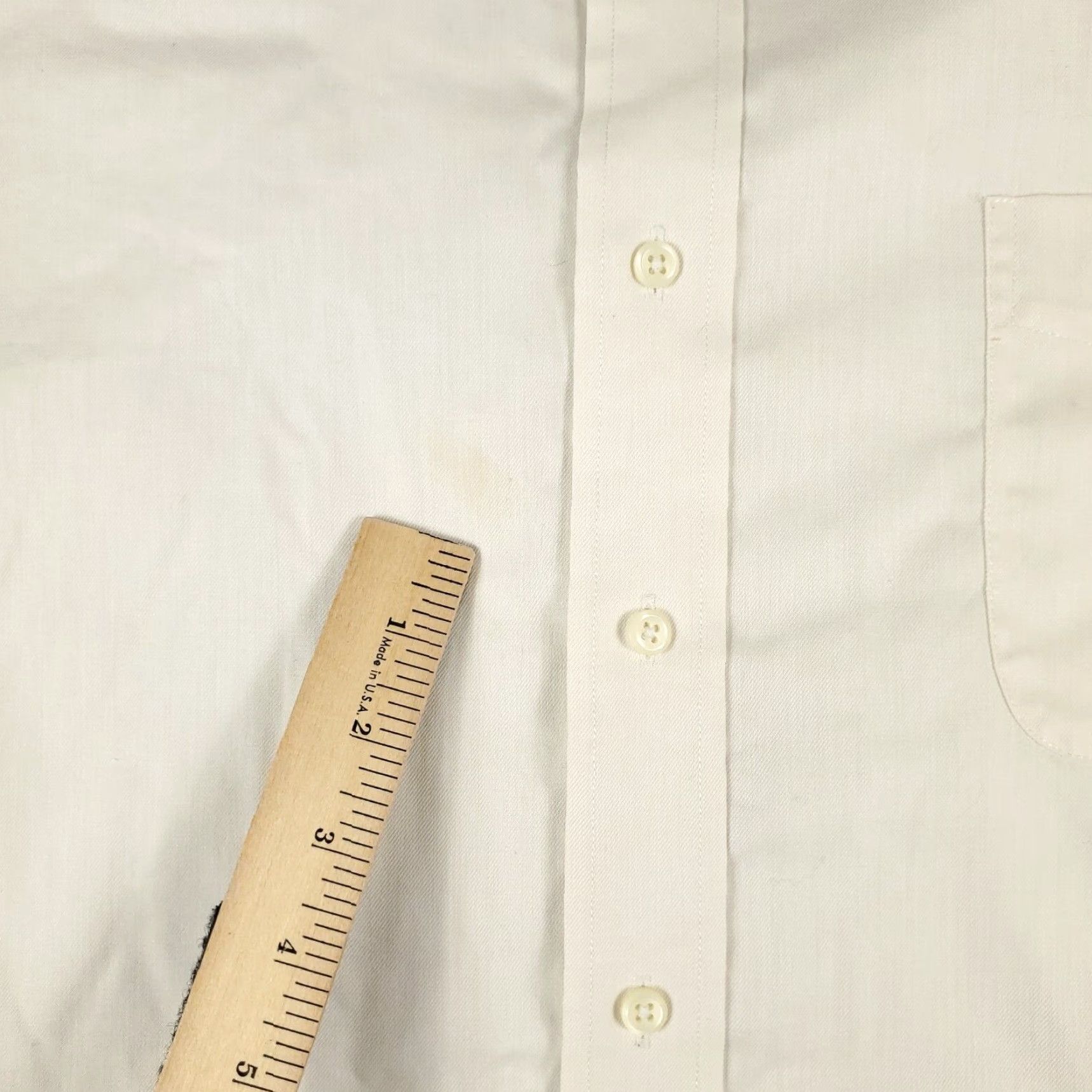 Ralph Lauren VINTAGE Ralph Lauren Dress Shirt Mens 17.5 Ivory Long Sleeve Business Casual Formal Workwear Size 46R - 3 Thumbnail