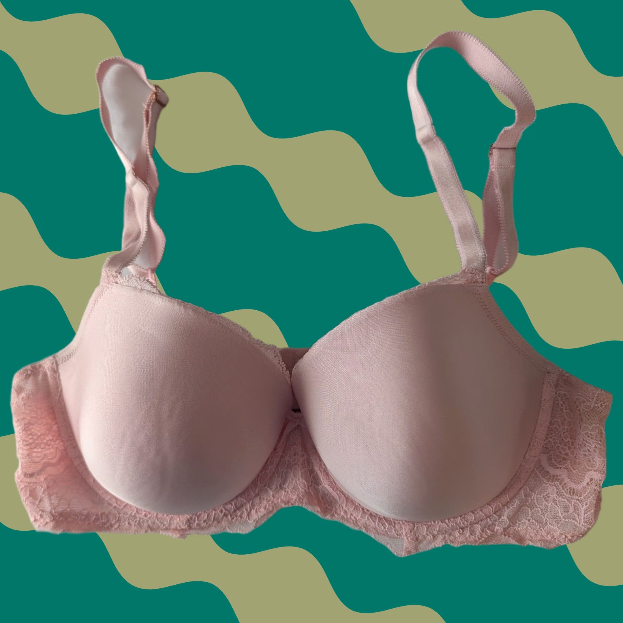 Victoria's Secret Victoria's Secret Light Pink Lace Trim Demi Bra 36D/D80 Pink Lined Push Up Underwired Womens Size ONE SIZE - 1 Thumbnail