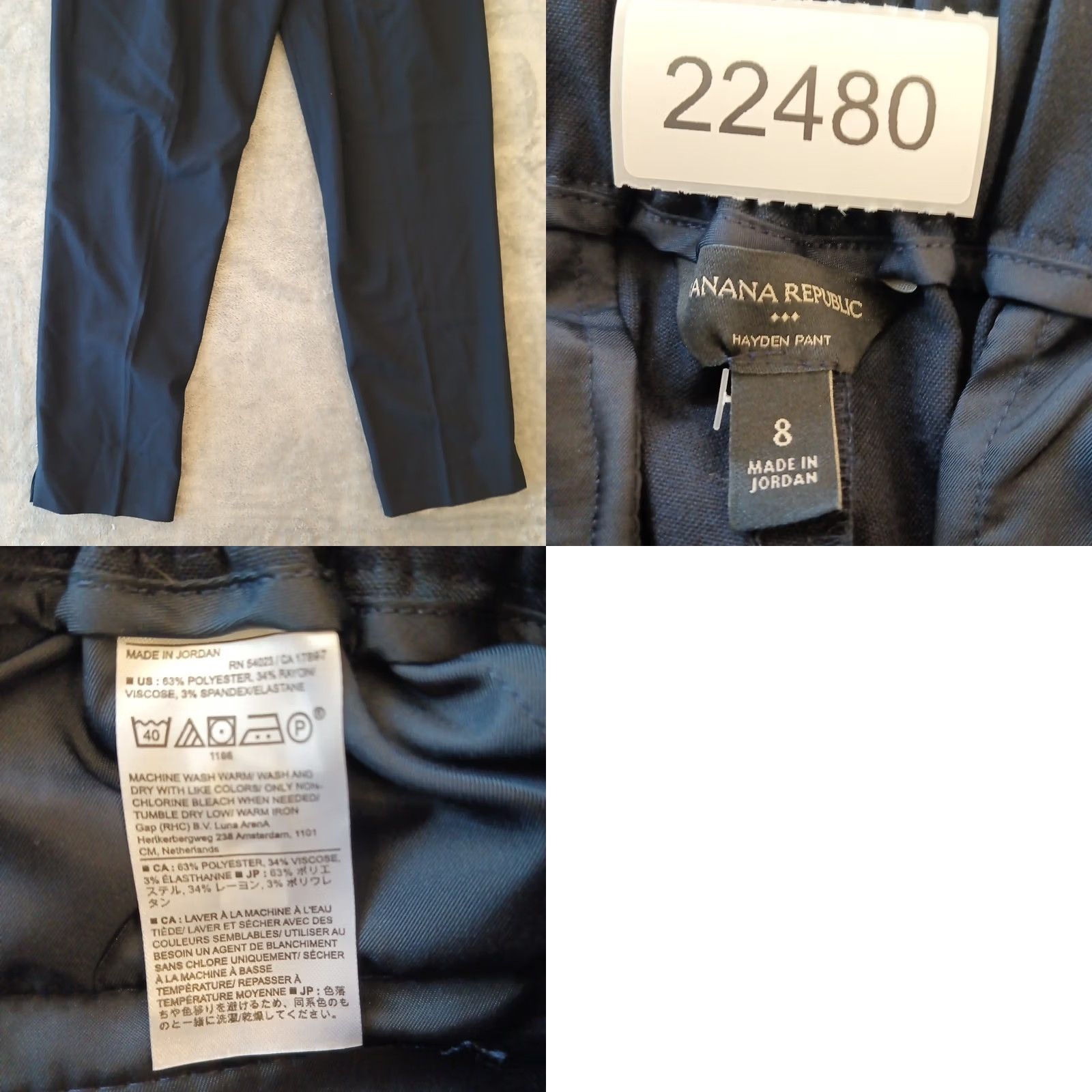 Banana Republic Banana Republic Hayden Ankle Pants Womens Size 8 Blue Pull On Pockets 31x27 Size 30" / US 8 / IT 44 - 8 Thumbnail