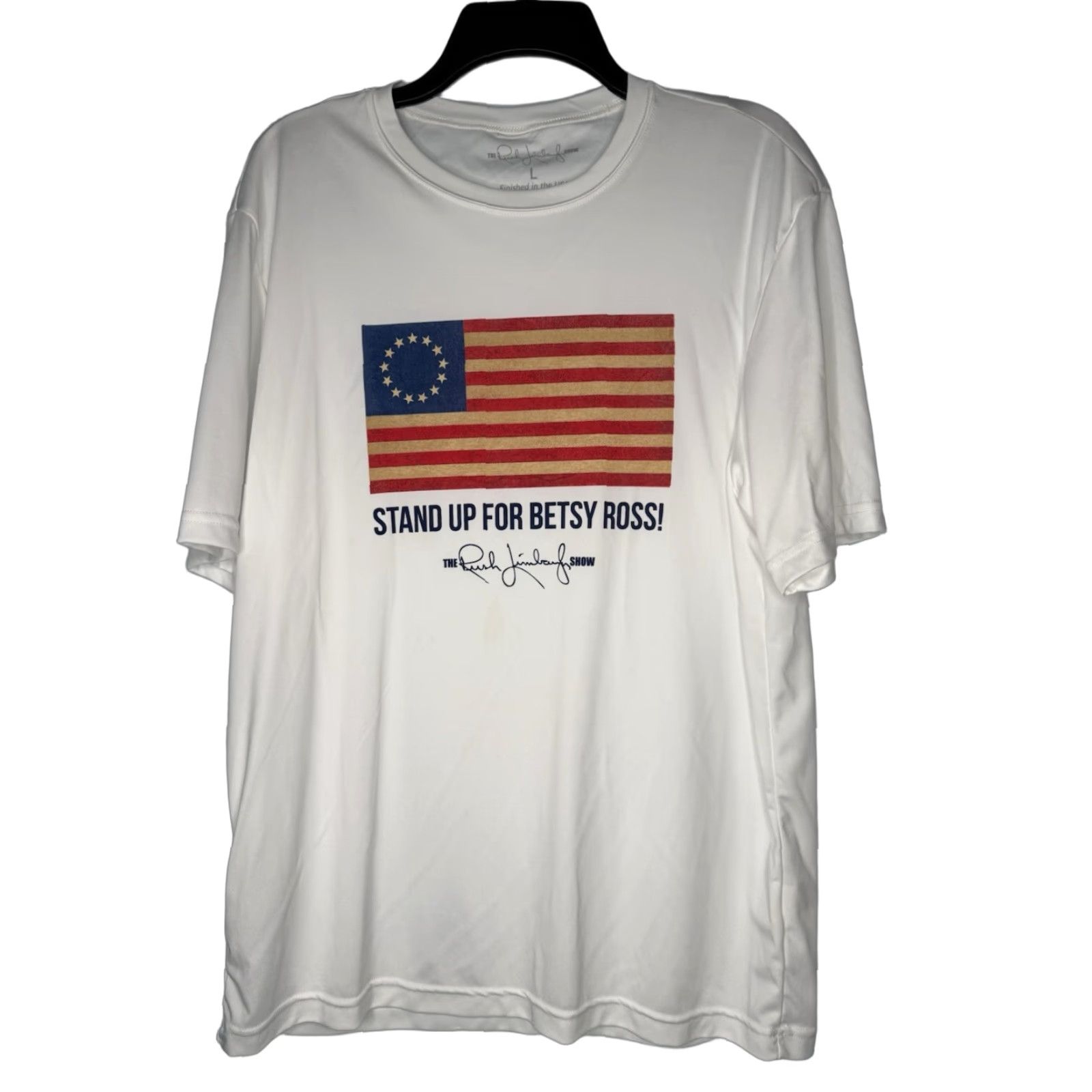 Vintage Rush Limbaugh T-Shirt Men XL White USA Flag Crew Neck Short Sleeve Size US XL / EU 56 / 4 - 1 Thumbnail