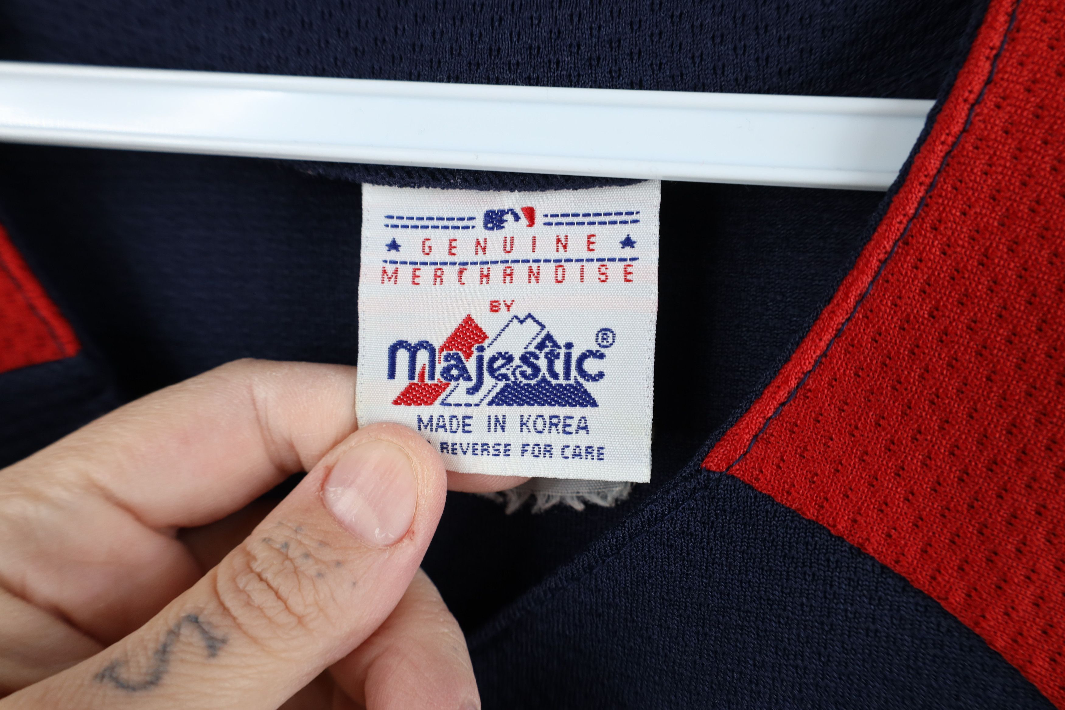 Majestic Vintage Majestic Cleveland Indians Baseball Jersey Blue Red Size US XL / EU 56 / 4 - 8 Thumbnail