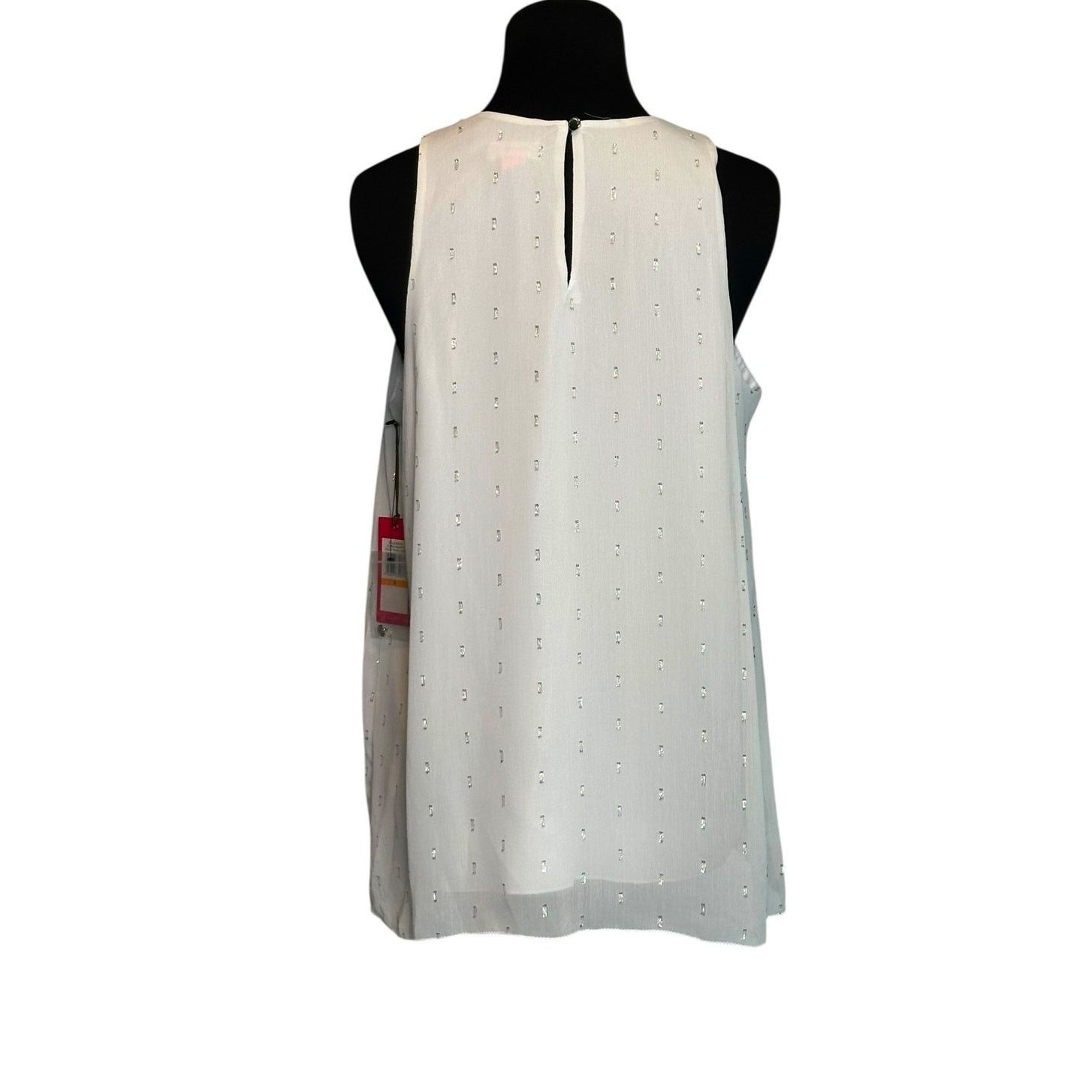 Vince Camuto Vince Camuto off white silver sleeveless blouse size Small Size S / US 4 / IT 40 - 2 Thumbnail