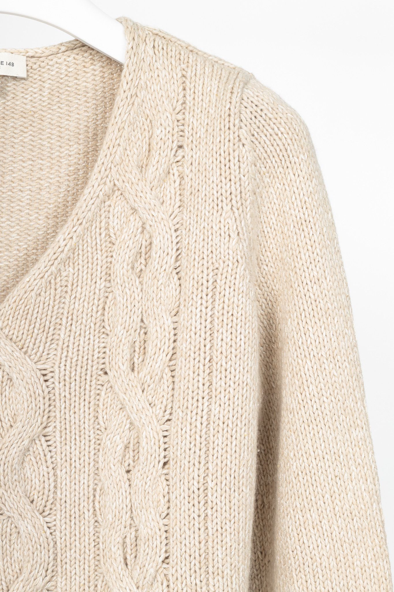 Lafayette 148 Lafayette 148 Metallic Wool & Cashmere Cable-Knit Sweater Size M / US 6-8 / IT 42-44 - 5 Thumbnail