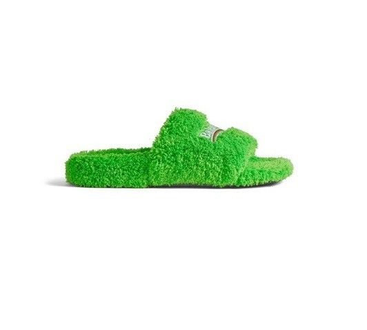 Balenciaga o1bcso1str0326 Furry Open Mules in Apple Green Size US 10 / EU 43 - 1 Preview