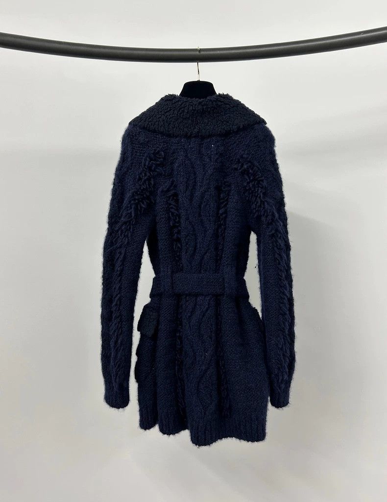 Chanel Chanel Dark blue lamb wool knitted coat Size XS / US 0-2 / IT 36-38 - 2 Thumbnail