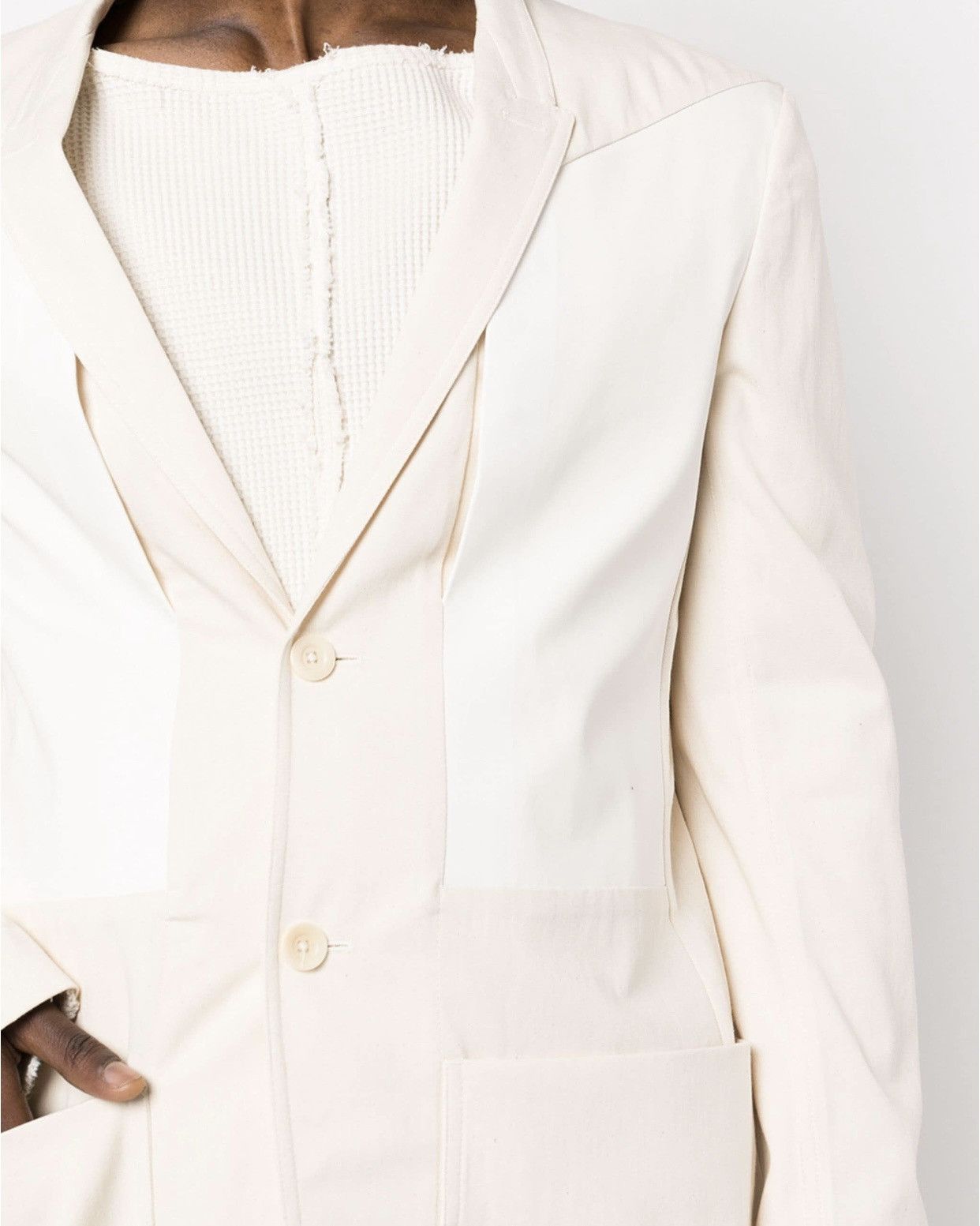 Rick Owens Rick Owens fogachine lido patchwork single-breasted blazer Size 48R - 4 Thumbnail