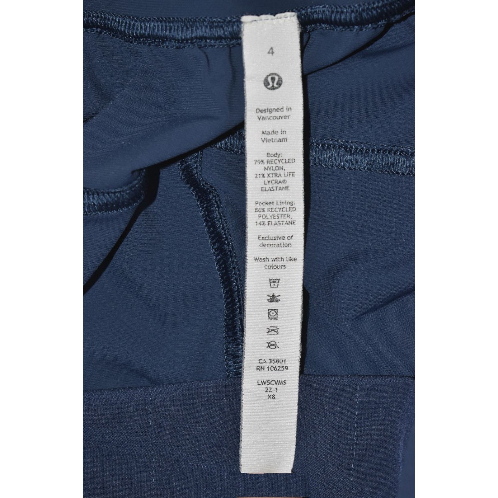 Lululemon A8 Auth LULULEMON Blue Nylon Ankle Zip Jogger Pants Size 4 Size 27" / US 4 / IT 40 - 6 Thumbnail