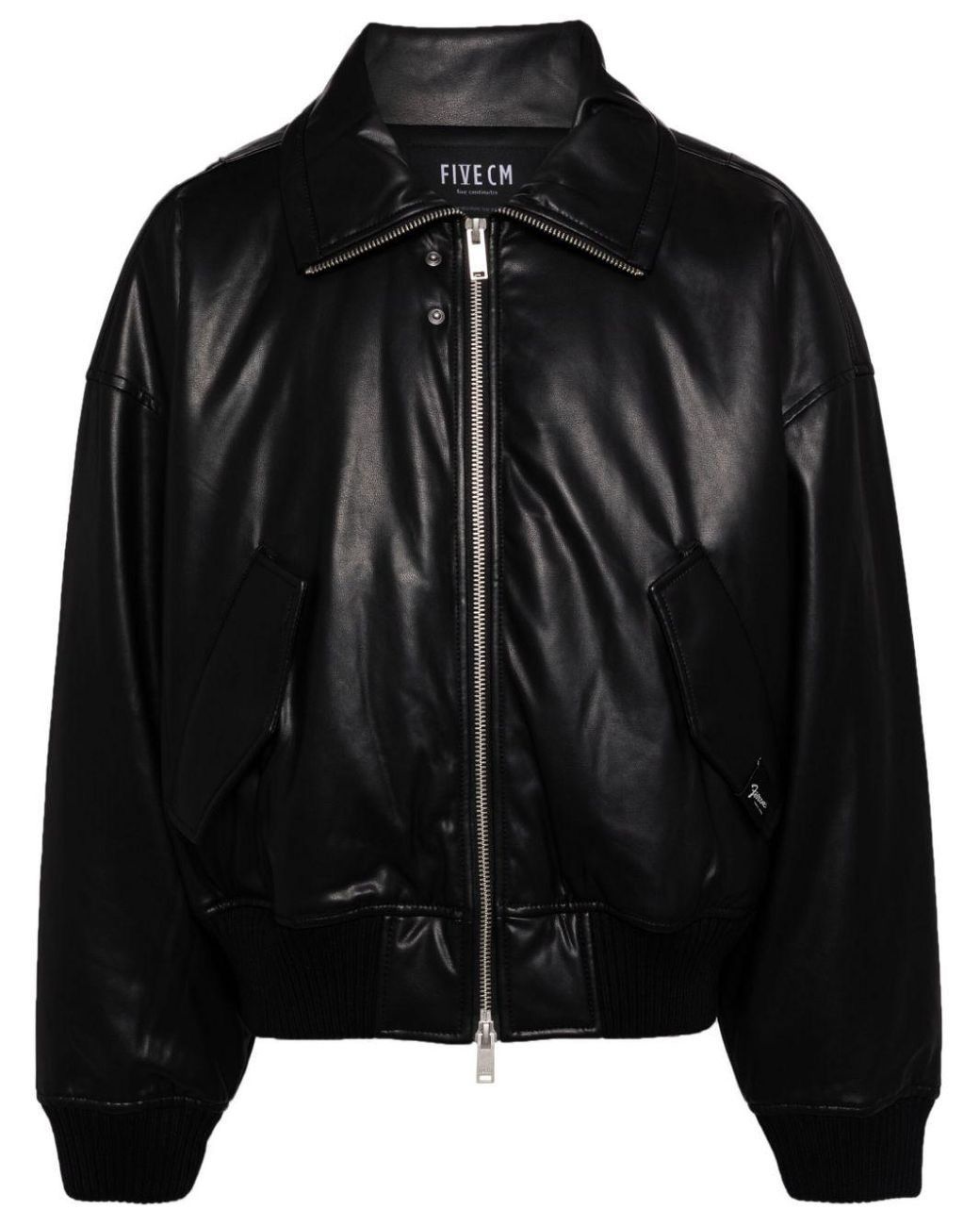 5cm Men's Five CM Black High-Neck Zipped Faux Leather Jacket Size US M / EU 48-50 / 2 - 1 Preview