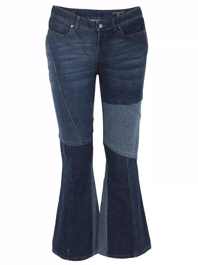Alexander Mcqueen Denim stitched flared trousers