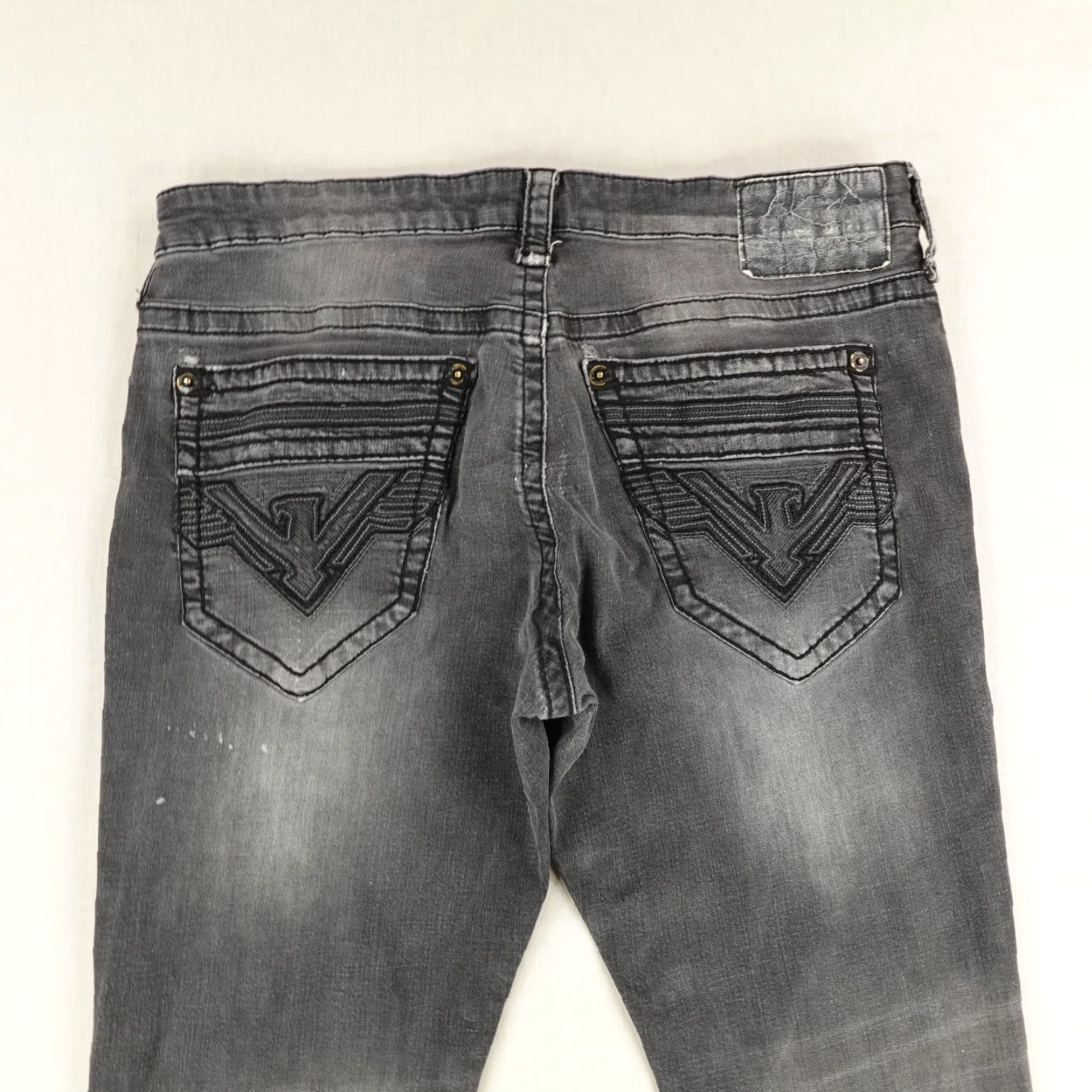 Vintage VINTAGE American Fighter Jeans Mens 36 Straight Denim Distressed Casual Slim Gray Size US 35 - 6 Thumbnail
