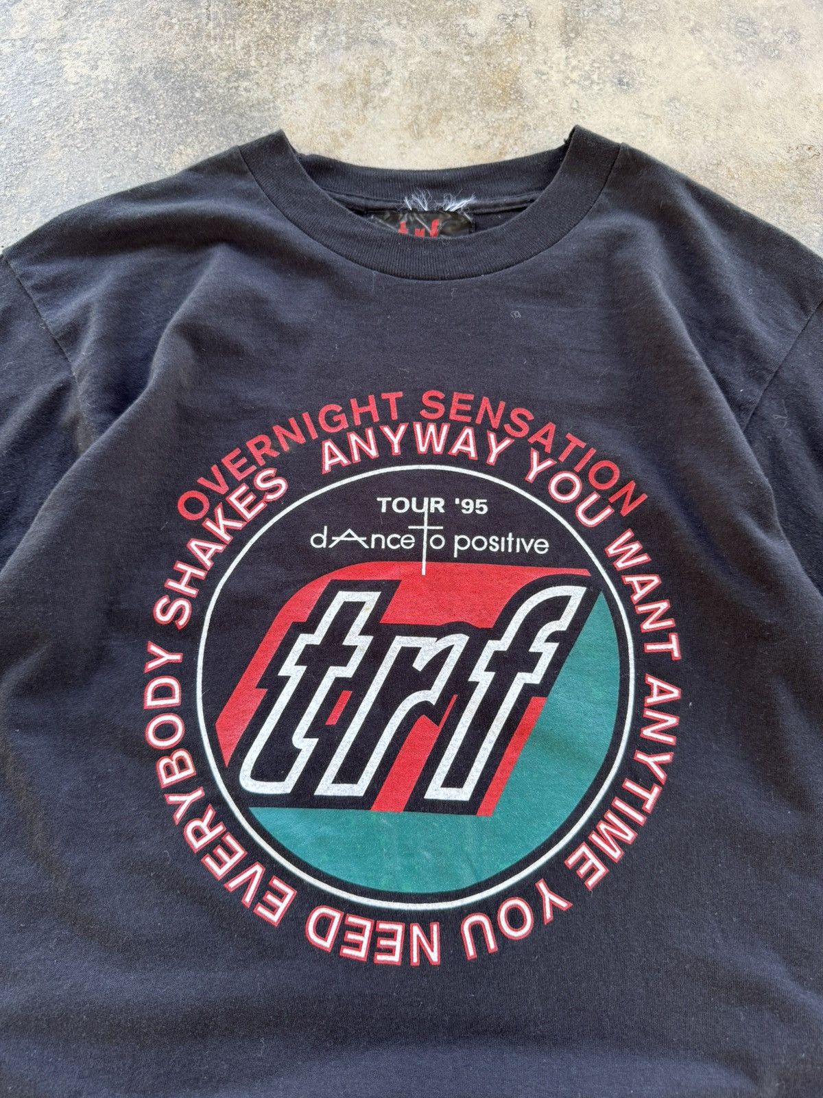 Vintage RARE!! TRF Dance To Positive STAFF Tour 95 Tshirt Size US M / EU 48-50 / 2 - 2 Thumbnail