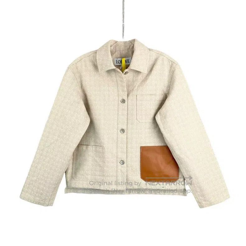 Loewe Loewe Beige full print leather patch coat Size XXS / US 00 / IT 34 - 1 Thumbnail