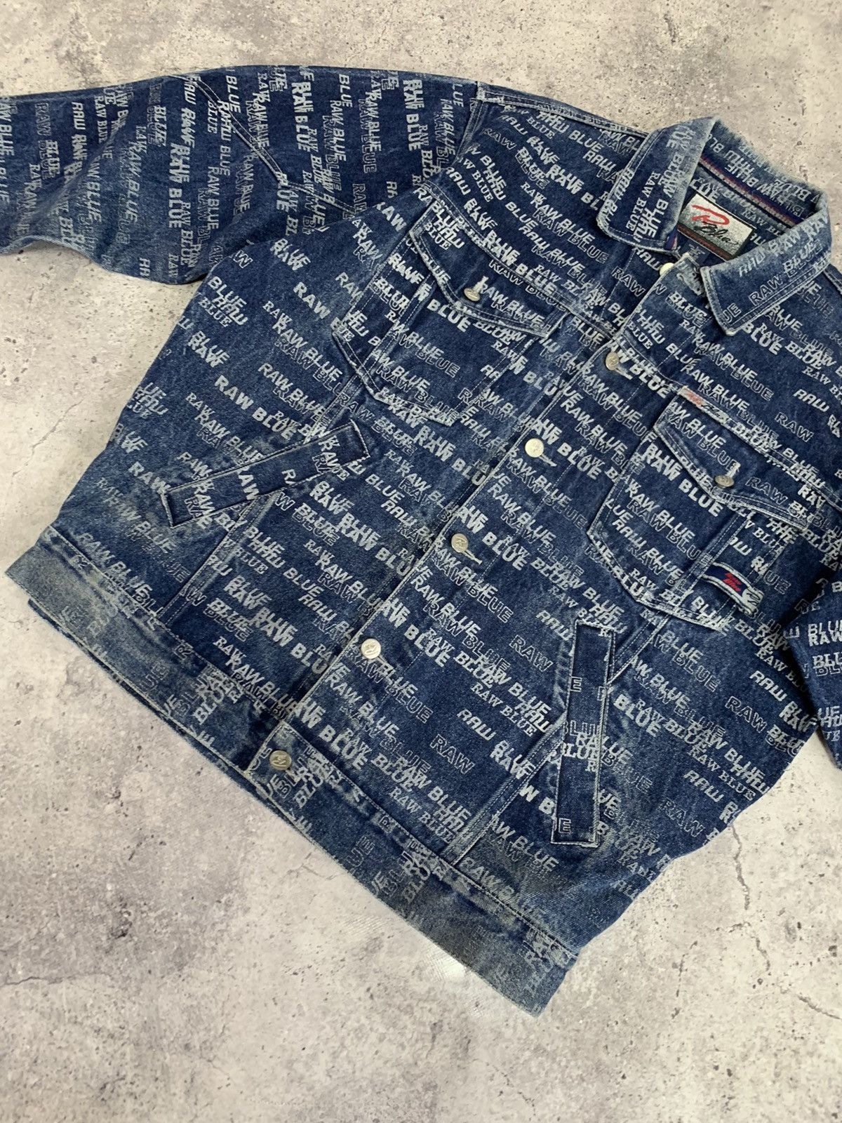Fubu Vintage 90’s Raw Blue Rap Denim Monogram Jacket Y2K Size US L / EU 52-54 / 3 - 8 Thumbnail