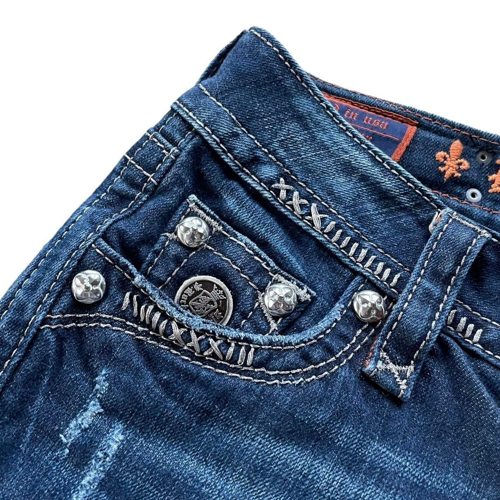 Rock Revival VTG Y2K Rock Revival bootcut jeans FLEUR DE LIS bling pocket Size 26" / US 2 / IT 38 - 6 Thumbnail
