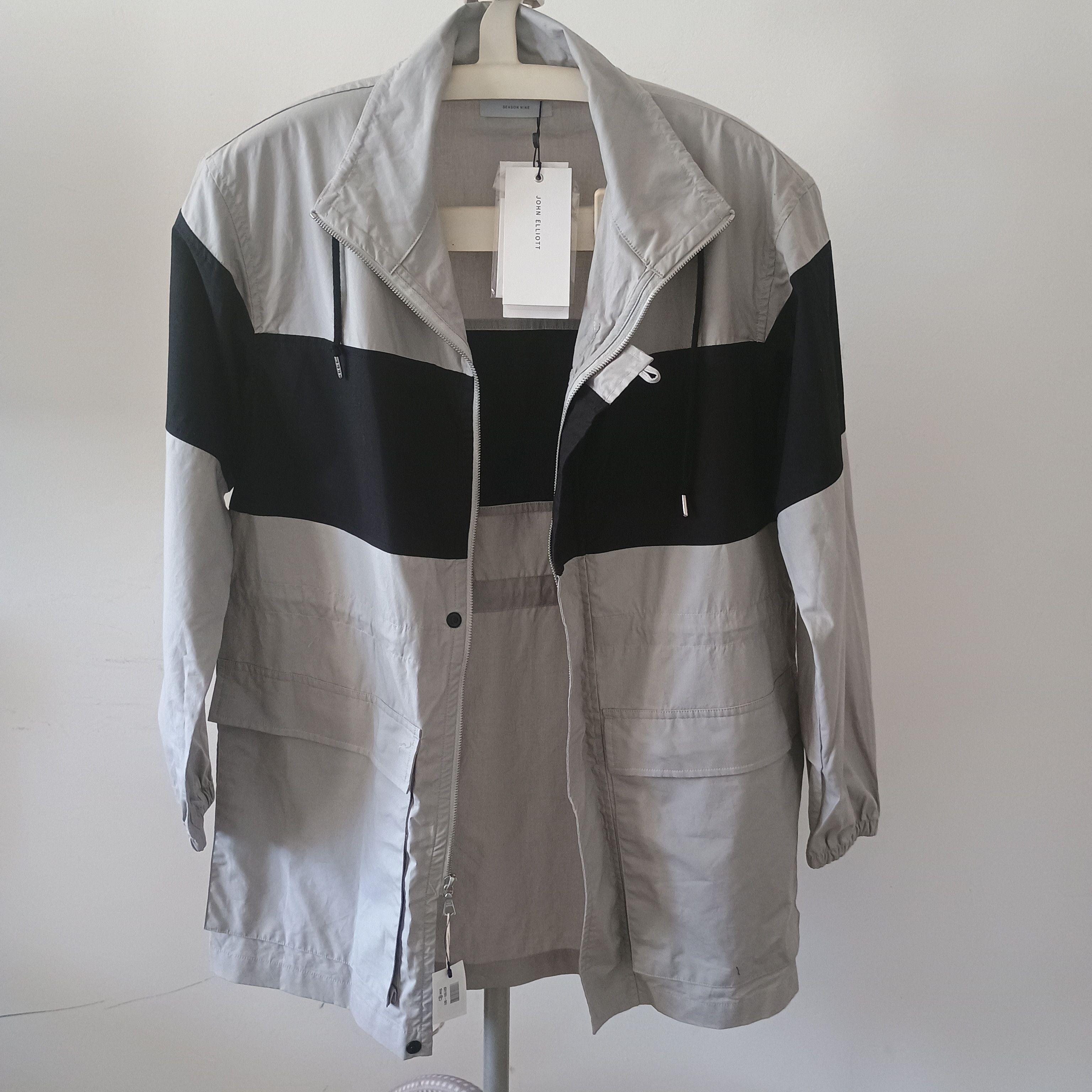 John Elliott Season Nine Gray Black Cotton Lightweight Parka Jacket Size US S / EU 44-46 / 1 - 3 Thumbnail