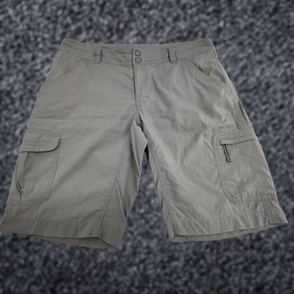 The North Face The North Face Womens Casual Cargo Shorts Gray Chino 10 Regular Drawstring Pockets Logo Embroidered Zipper Sling Pocket Size 32" / US 10 / IT 46 - 1 Thumbnail