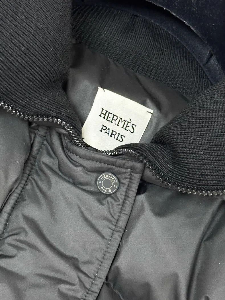 Hermes Hermes Black Lapel Down Jacket with Goose Down Filling Size XXS / US 00 / IT 34 - 4 Thumbnail