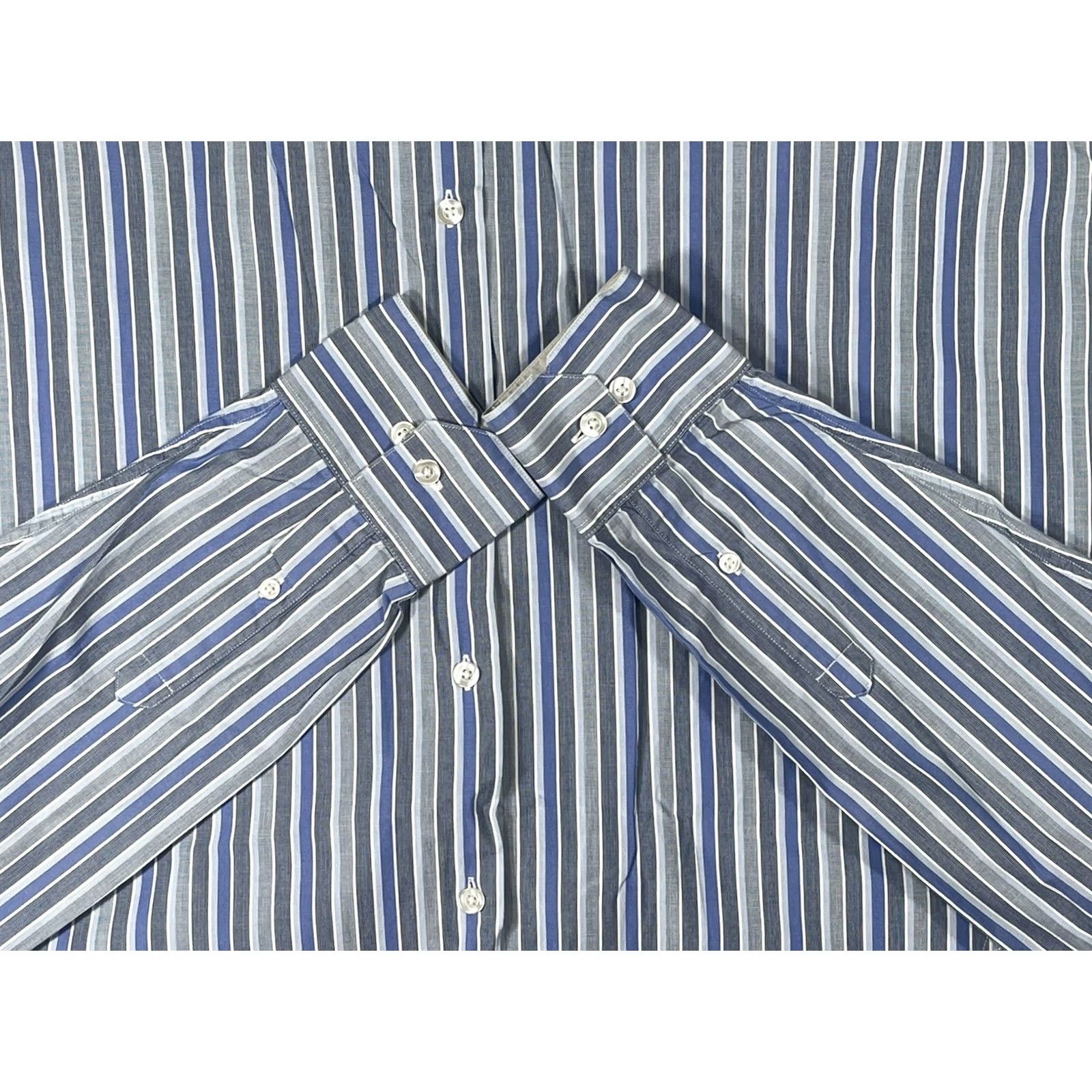 Vintage Axcess Shirt Mens L Casual Striped Cotton Long Sleeve Button Front Classic Fit Size US L / EU 52-54 / 3 - 3 Thumbnail