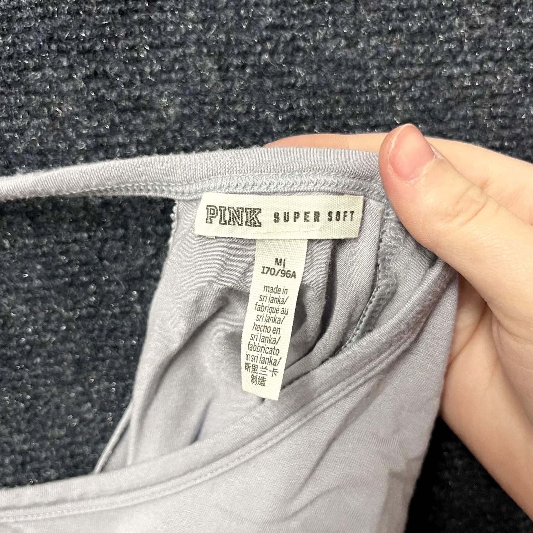 Pinko PINK Shirt Women's M Long Sleeve Gray Open Back Dog Logo Tee Top Size M / US 6-8 / IT 42-44 - 5 Thumbnail