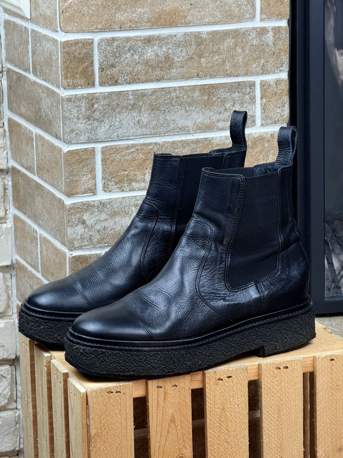 Isabel Marant Isabel Marant Black Celton Leather Ankle Chelsea Boots Size US 10 / IT 40 - 2 Thumbnail