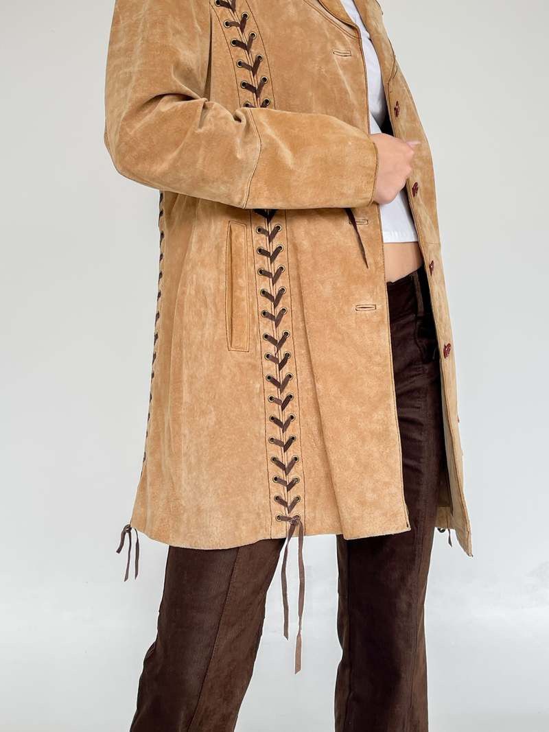 Wilsons Leather Vintage Wilsons Leather Maxima Brown Suede Trench Coat Size XL / US 12-14 / IT 48-50 - 2 Thumbnail