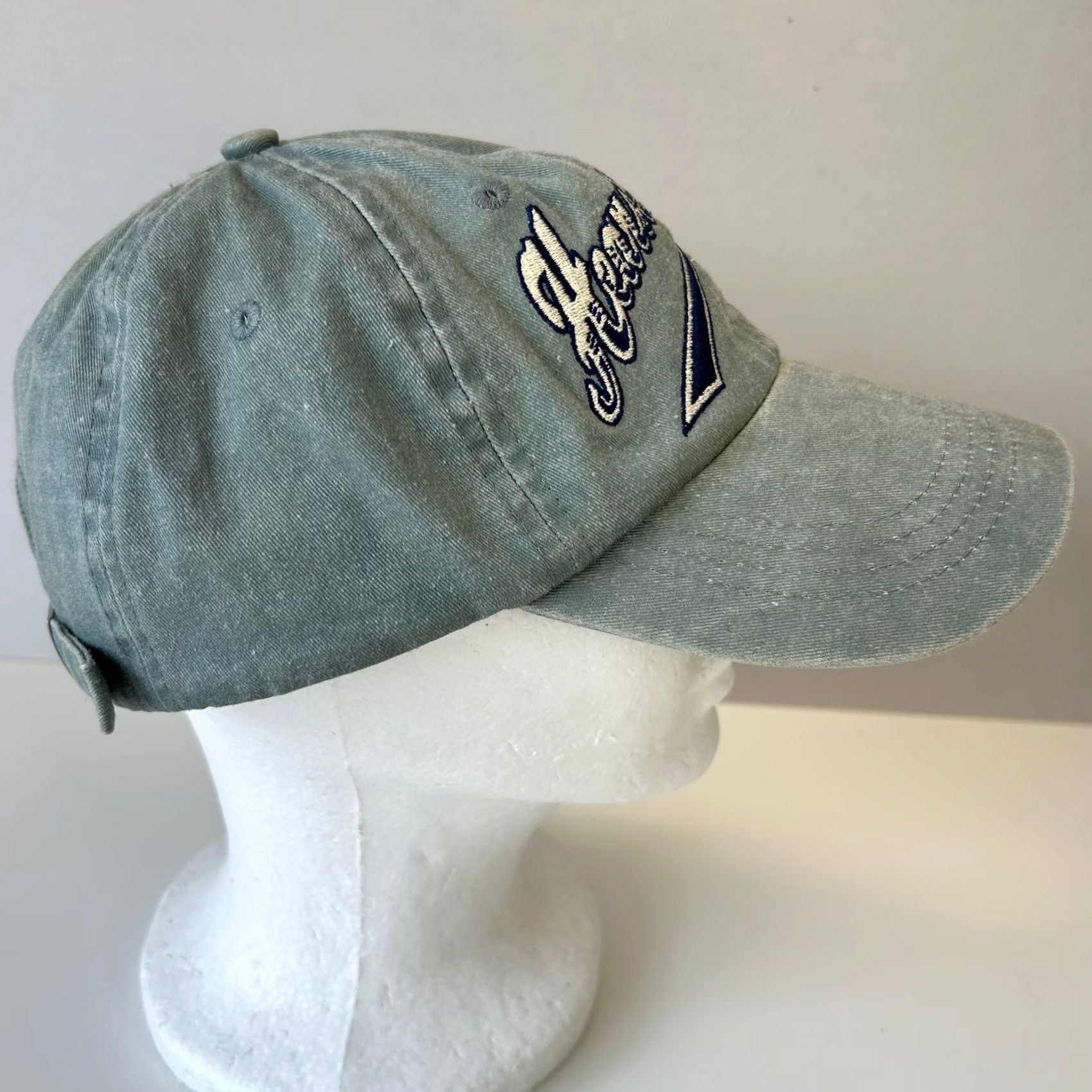 Vintage Vintage Hearst Castle Strap Back Dad Hat Baseball Script Spellout Blue Mens One Size Adjustable 90s 90s Hat Baseball Cap Size ONE SIZE - 3 Thumbnail