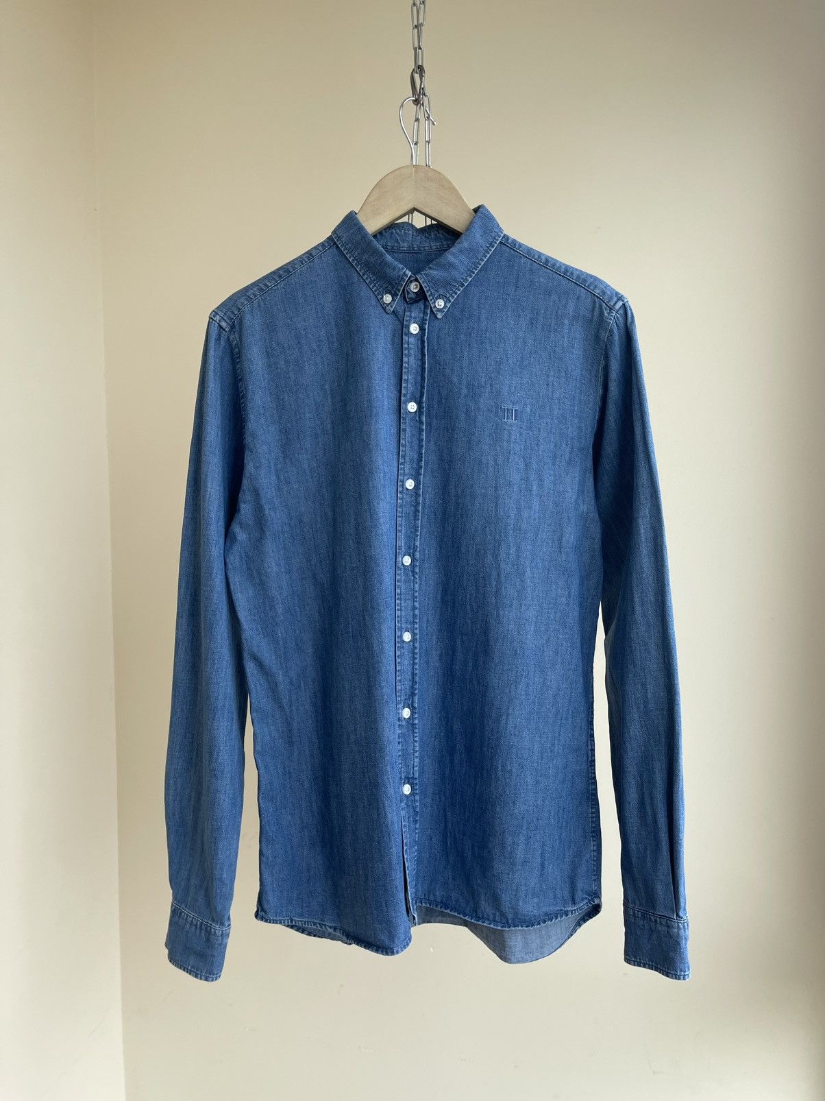 Les Deux Vagrant Chambray Regular Fit Button Down Long Sleeve Shirt Size US M / EU 48-50 / 2 - 1 Thumbnail