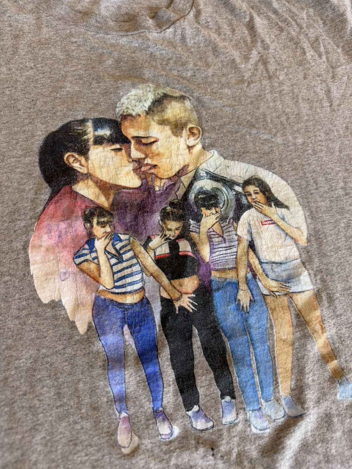 Supreme Supreme kiss tee heather grey Size US XL / EU 56 / 4 - 2 Thumbnail