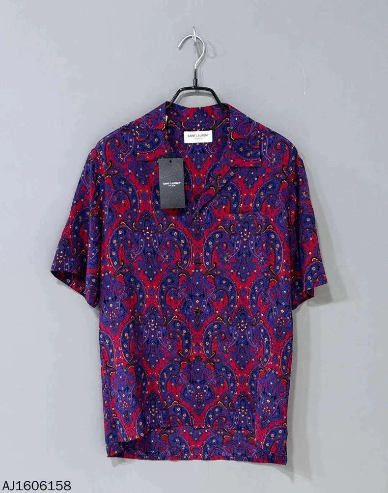 Saint Laurent Paris Saint Laurent Silk Short Sleeve Shirt- DMC Size US M / EU 48-50 / 2 - 1 Thumbnail