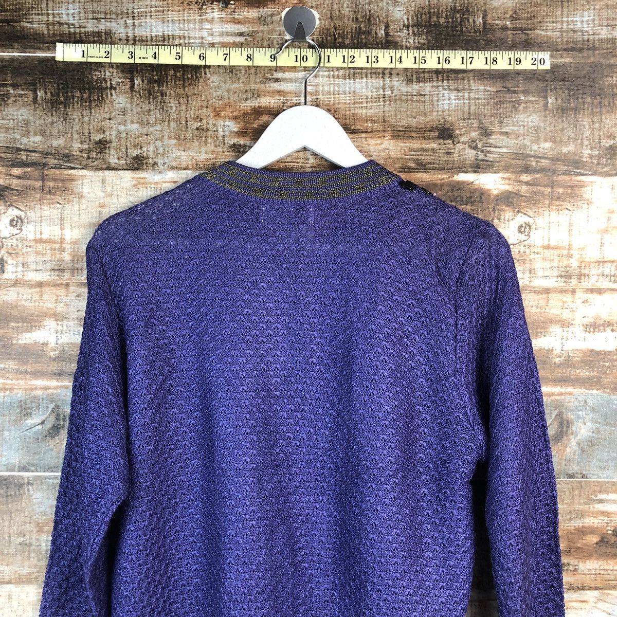 Japanese Brand Elegant Embroidery Purple Cardigan Knitwear #A2350 Size M / US 6-8 / IT 42-44 - 13 Thumbnail
