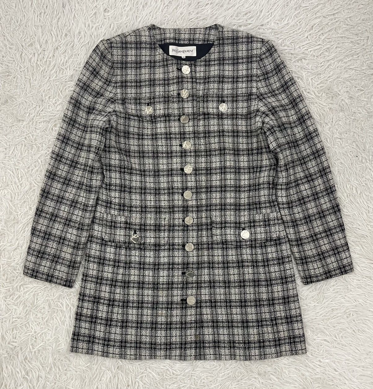 Yves Saint Laurent Checkered YSL Yves Saint Laurent Jacket Made in Japan Size XS / US 0-2 / IT 36-38 - 1 Thumbnail