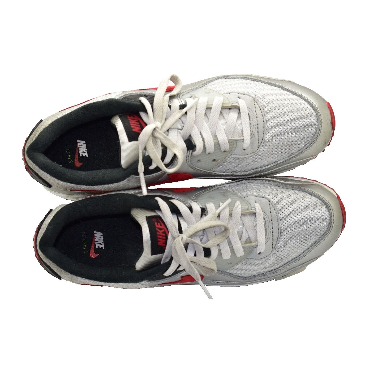 Nike NIKE AIR MAX 90 Silver Red Running Shoes DX4233-001 Sz 10.5 Size US 10.5 / EU 43-44 - 3 Thumbnail