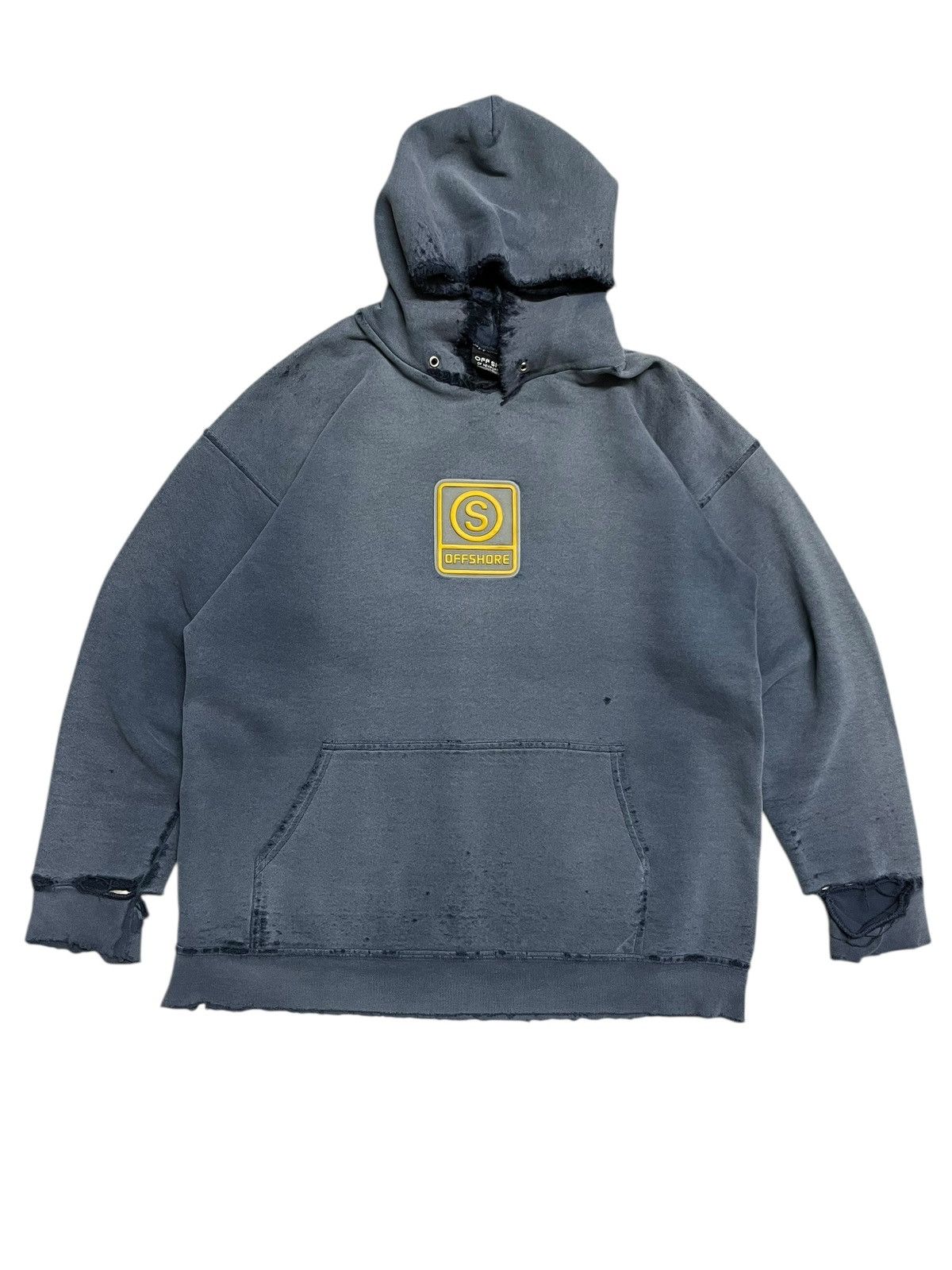Vintage 90s Offshore Thrashed Sunfaded Pullover Hoodie Size US M / EU 48-50 / 2 - 1 Thumbnail