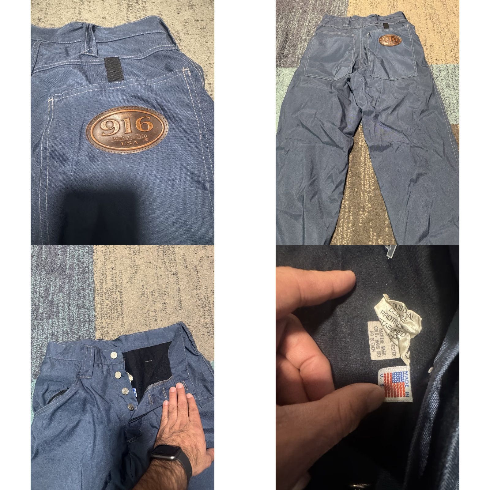 Vintage VINTAGE 916 Brand Rave Pants Baggy Cargo Jeans Style Men Regular In USA Size M Blue 5-Pocket Inseam 29 in Size US 31 - 8 Thumbnail
