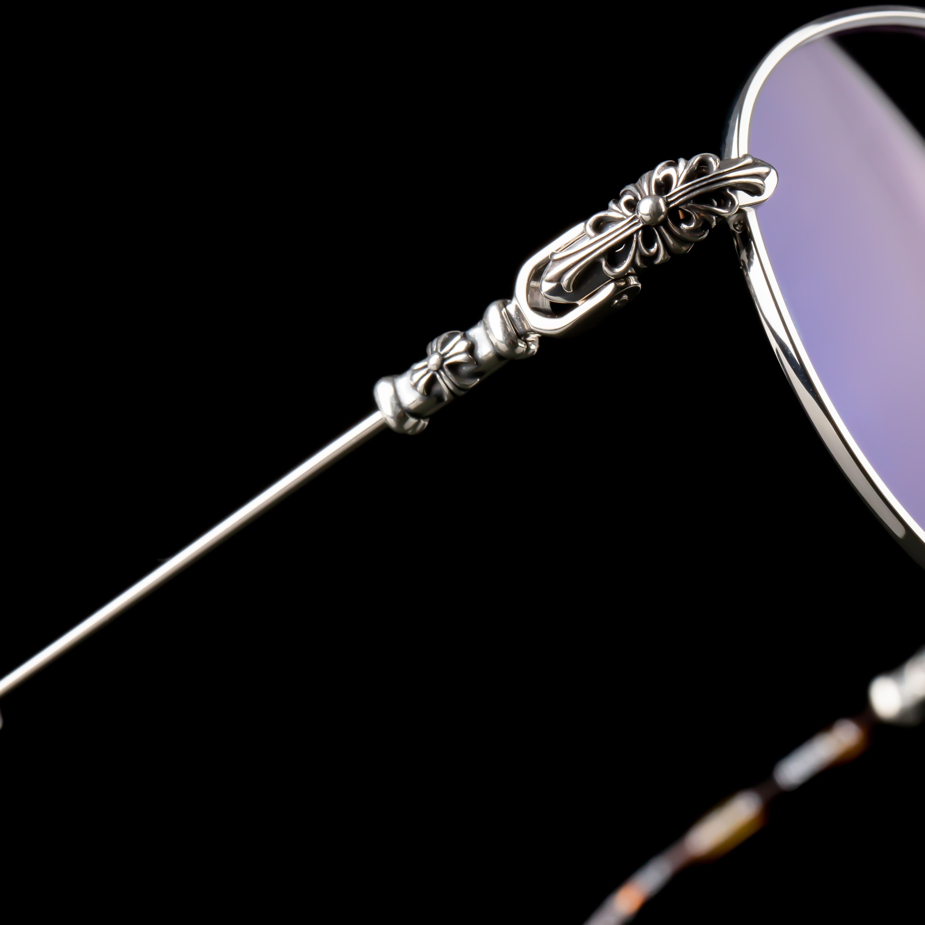 Chrome Hearts CHROME HEARTS BUBBA - A SHINY SILVER / PLASTIC GLASSES Size ONE SIZE - 2 Thumbnail